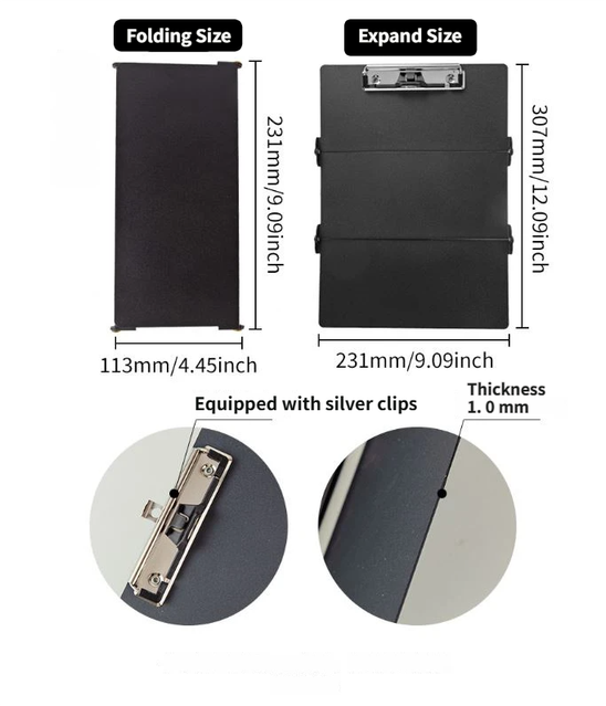 Blue Aluminium Tri-Fold Nursing Clipboard - A4 Document Holder with Pen Slot