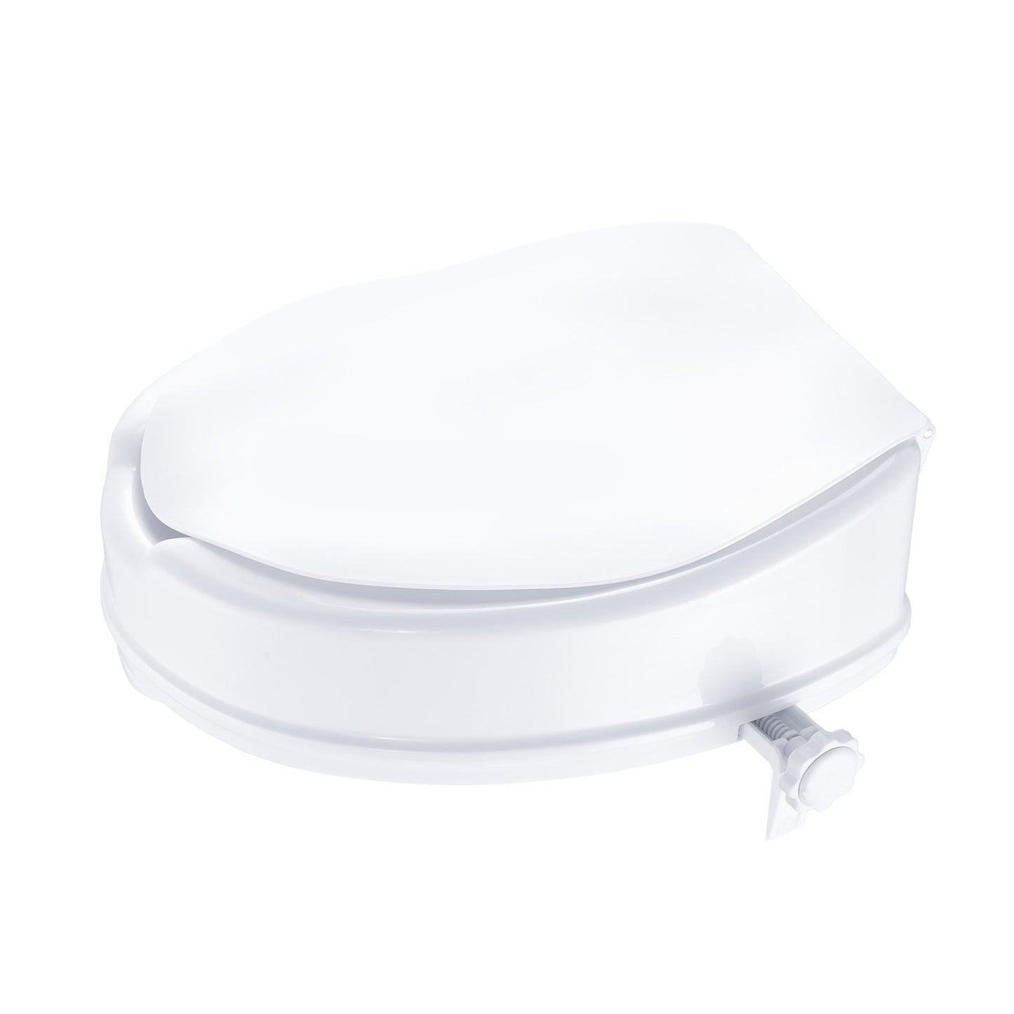Raised Toilet Seat, 100 mm Height Raised, 136 kg Weight Capacity, Universal Toilet Seat Riser, Screw Rod Locking, with Toilet Seat, for Elderly, Handicap, Patient, Pregnant, Medical