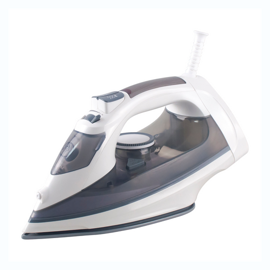 Electric Steam Iron 1800W Non-Stick Soleplate - White/Grey