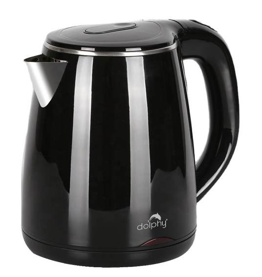 1.2L Black Stainless Steel Electric Kettle 1800W Hotel & Home