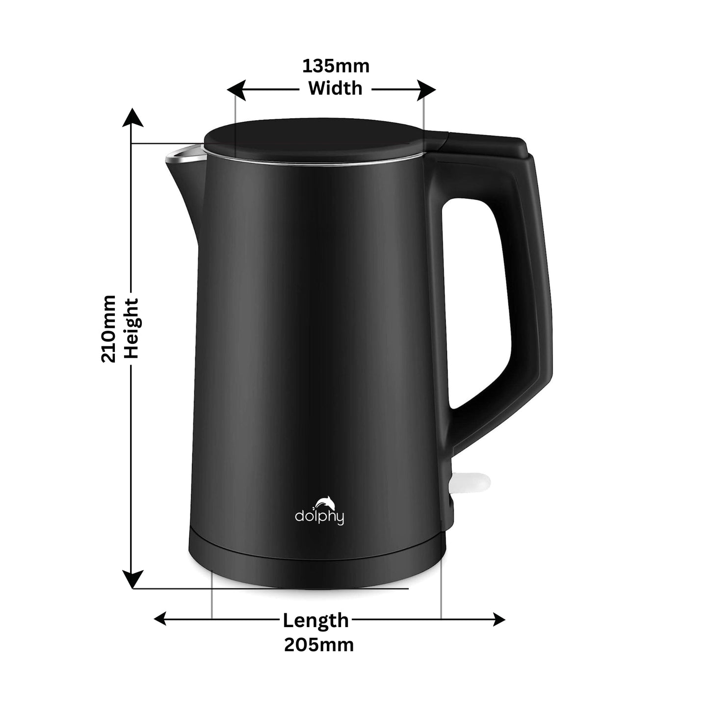 1.0L Black Stainless Steel Electric Kettle Hotel & Home Use