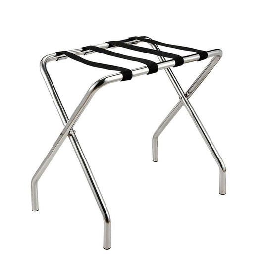 Compact Luggage Rack Stainless Steel Chrome Hotel & Airbnb