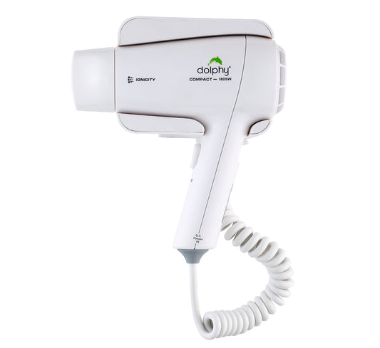 Commercial Wall Mount Hair Dryer 1800W Hotel Bathroom - White