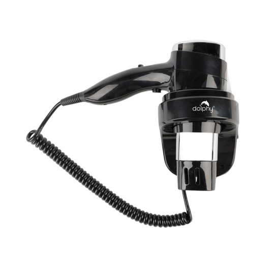 Commercial Wall Mount Hair Dryer 1600-1875W Hotel Bathroom - Black