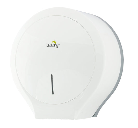 Classic Jumbo Toilet Paper Roll Dispenser Lockable - White