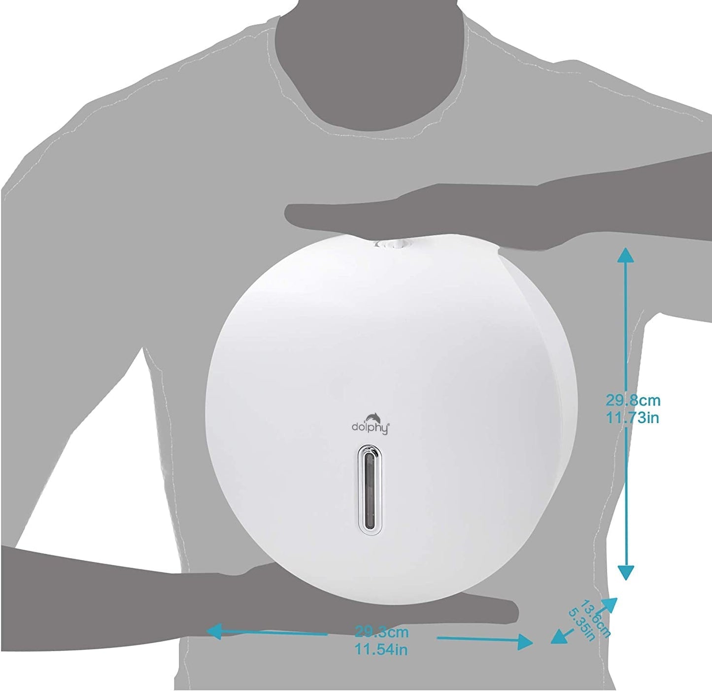 Plaza Jumbo Toilet Roll Dispenser Lockable Commercial - White