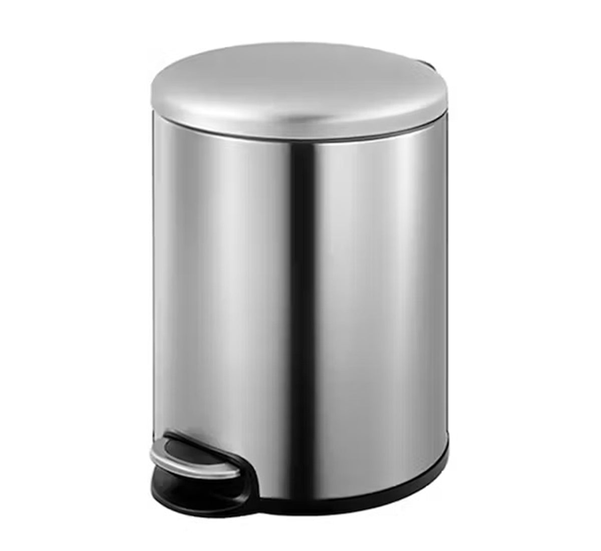 Round Stainless Steel Soft Close Pedal Bin 5L Bathroom