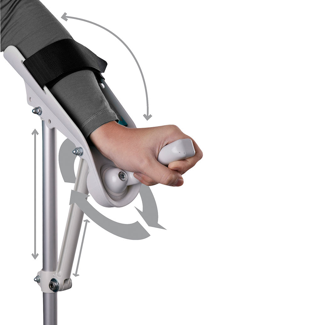 Arthritis Crutches - Adjustable Forearm Support, 150kg Capacity, German Design