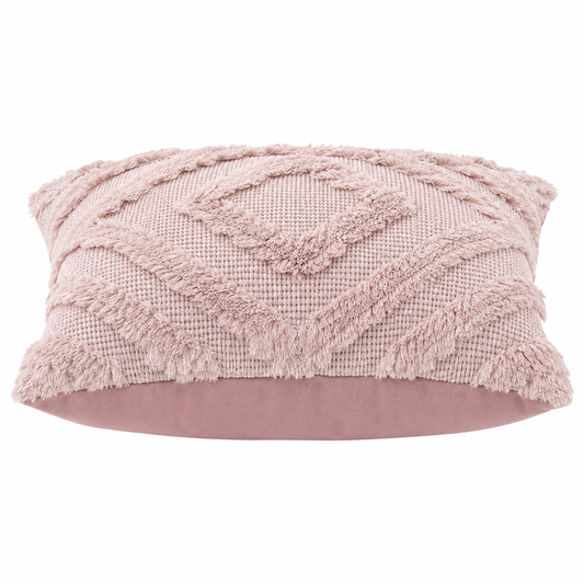 2 Pack Decorative Boho Throw Pillow Covers 45 x 45 cm (Pink)