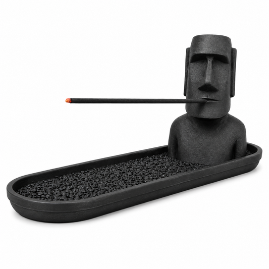 3D Printed Moai Incense Holder – Easter Island Statue, Black