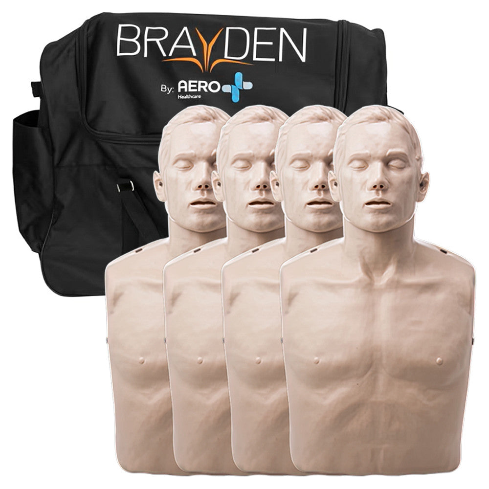 CPR Training Manikin Set – 4 Pack with Trolley Bag | Brayden