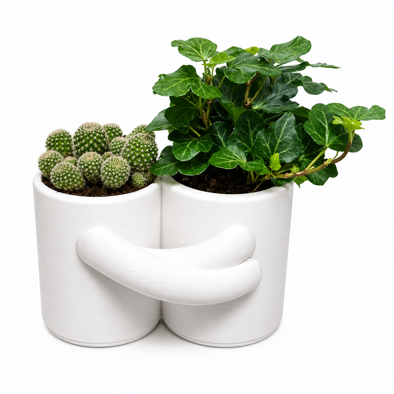 3D Printed Hug Flower Pot – Small Item, Big Heart (White)