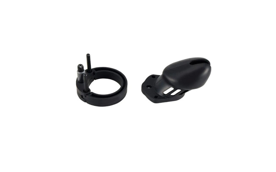 Brutus Denial Silicone Chastity 2 Cage Set Black