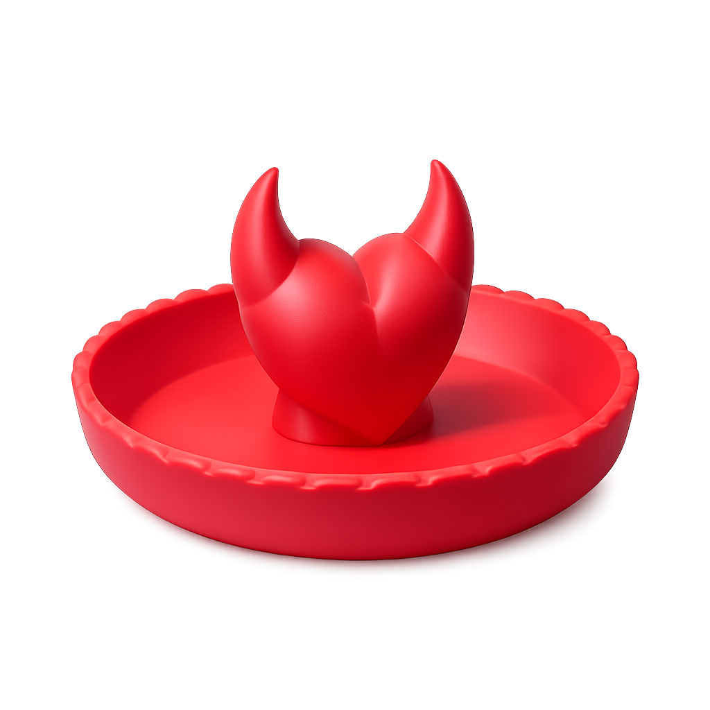 3D-printed devil Valentine's Day ring dish – add a touch of mischief to your Valentine's Day! Red