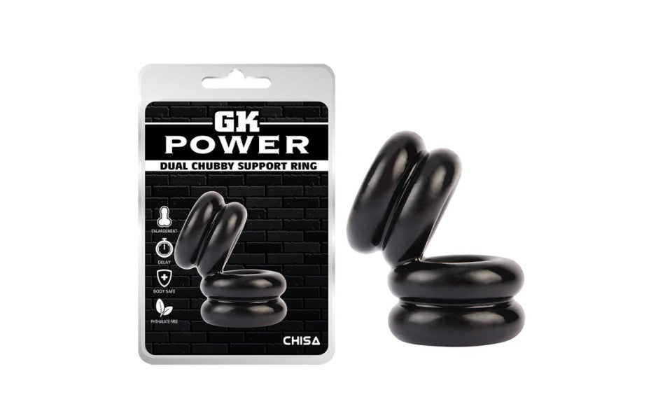 Double Stacked Dual Pleasure Ring Black