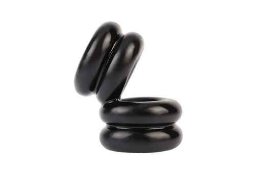 Double Stacked Dual Pleasure Ring Black