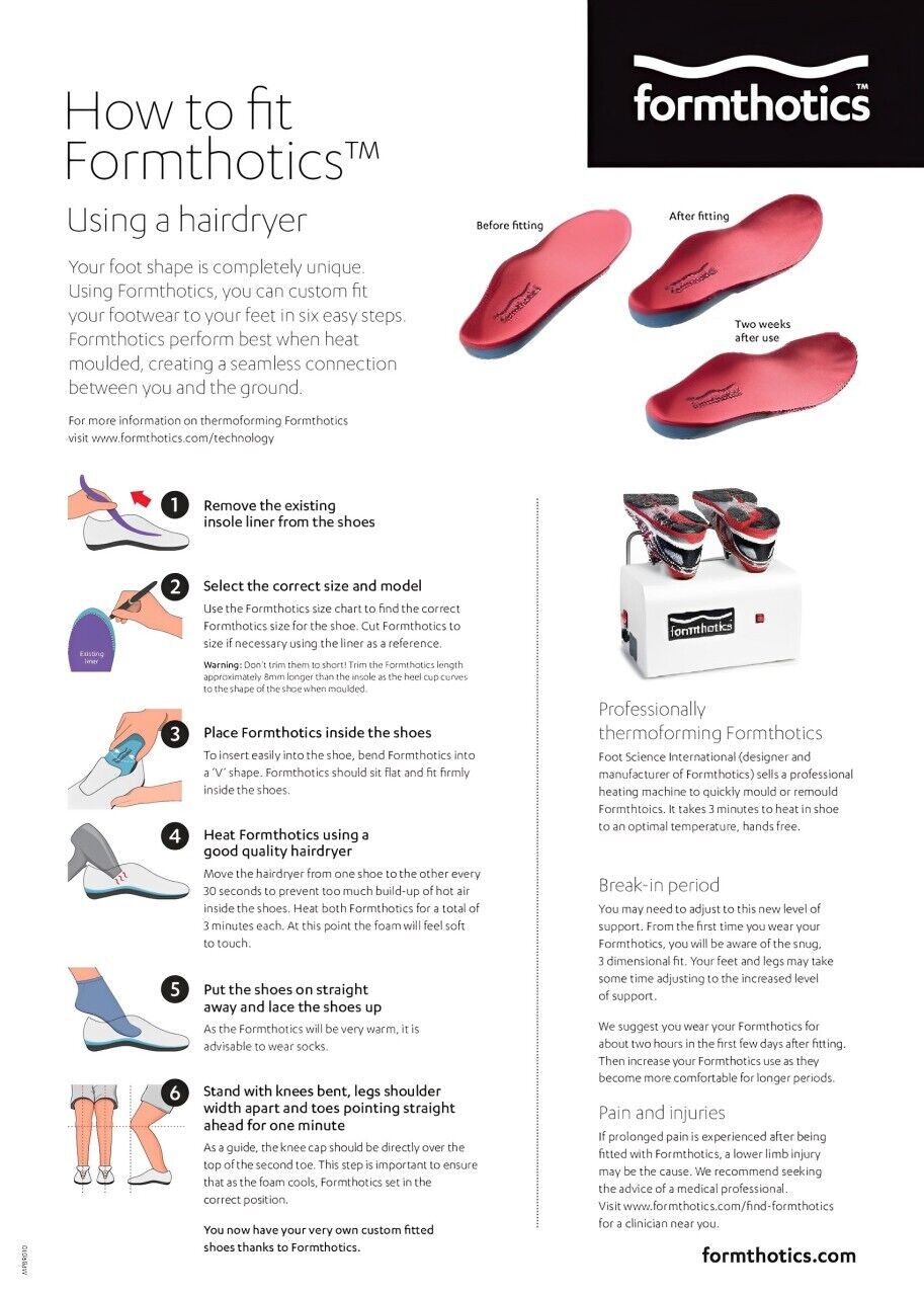 Formthotics Run Single Medium Density Slim Orthotics