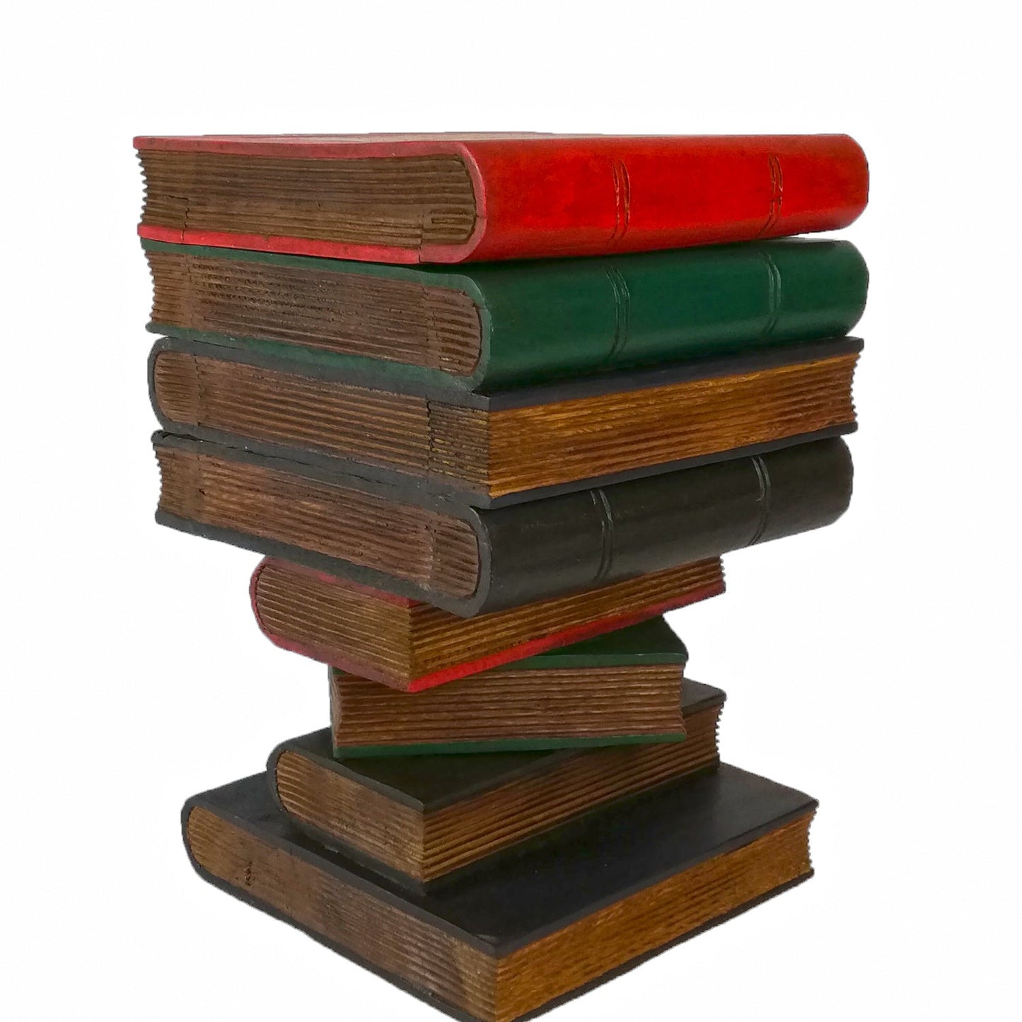 Artisan Handmade Book Stack Side Table with Storage | Hardwood Bedside Table - Mango Trees