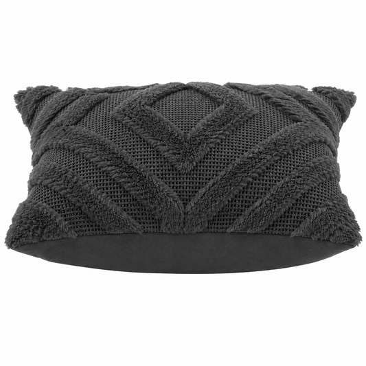 2 Pack Decorative Boho Throw Pillow Covers 45 x 45 cm (Black)
