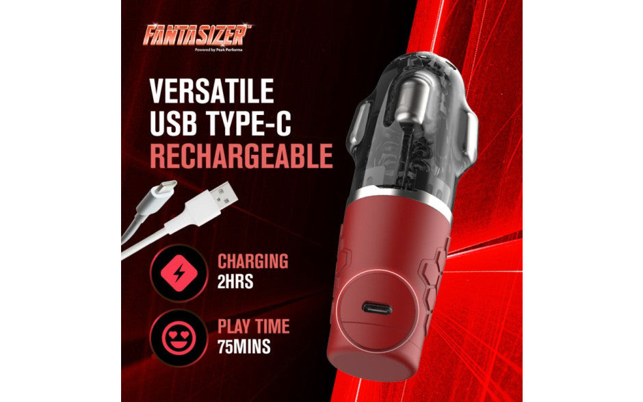 Hypershaker Automatic App Controlled LCD Masturbator Red