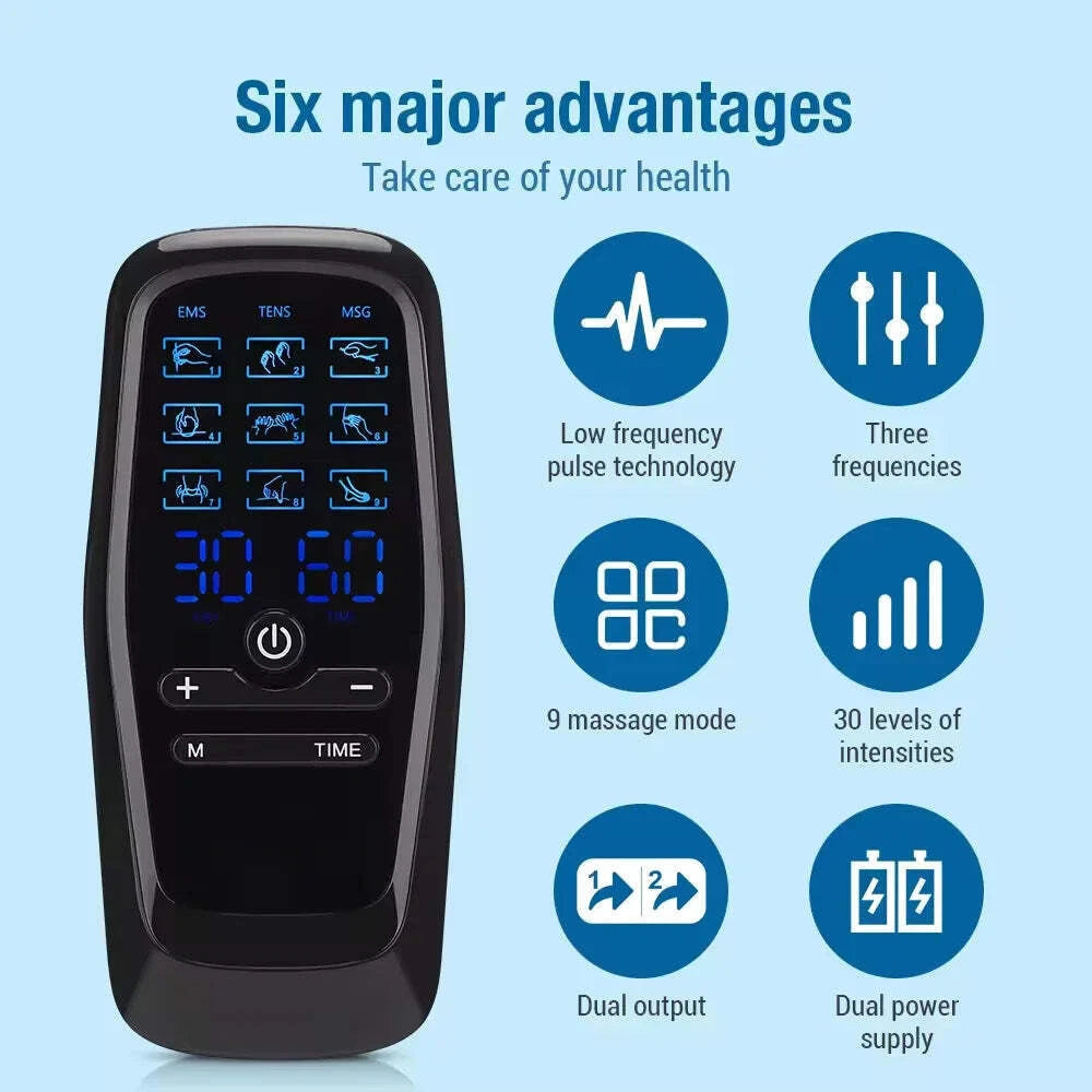 TENS Machine - Pain Relief & Muscle Recovery Device Rechargeable Portable Physio Massager