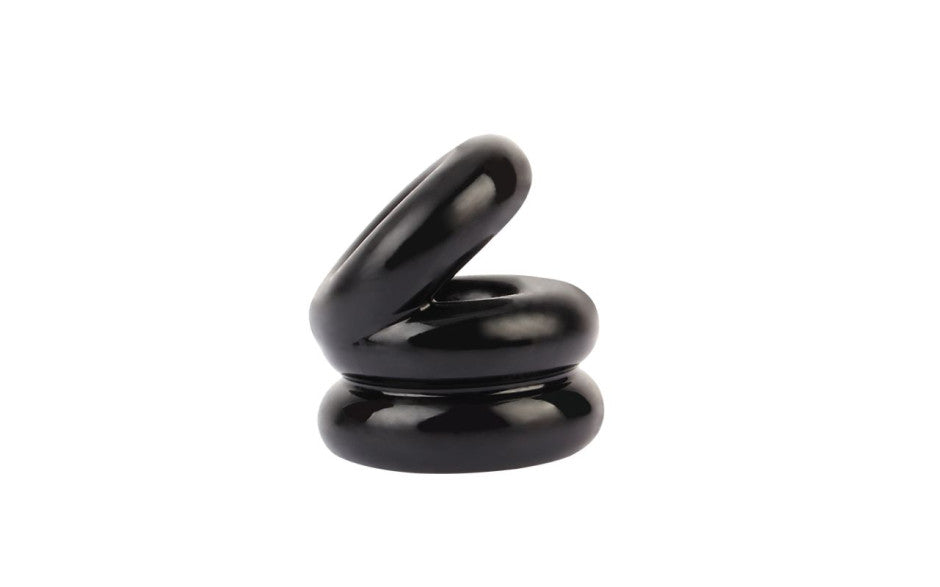 Stacked Dual Pleasure Ring Black